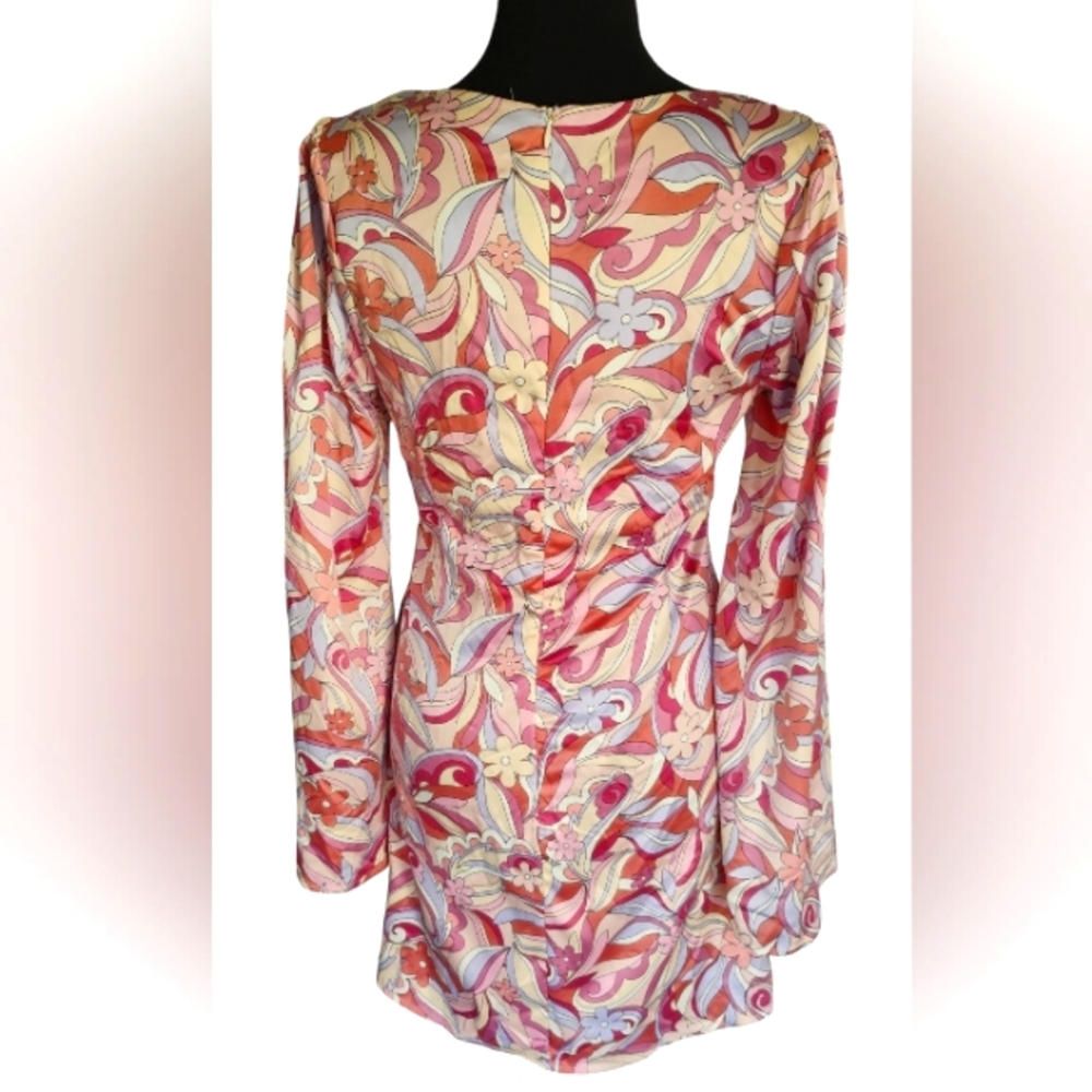 NWT South Moon Under Midi Dress Fit & Flared Sz M Floral Pinks 70's Style I-4 - Picture 2 of 12